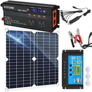 WELAN Convertisseur 12v/24V - 220V 1200W Onduleur avec Kit de Panneau ... pas cher