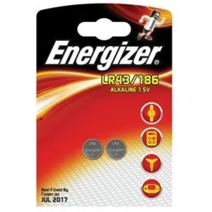 Comparateur de prix : Pile Bouton Lr 43 Alcaline(s) Energizer 123 Mah 1.5 V 2 Pc(s) Y119951