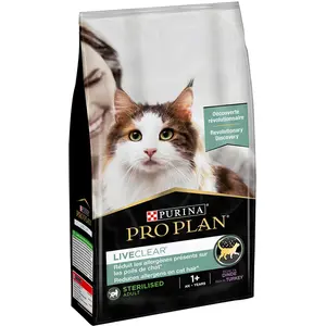 Comparateur de prix : 7kg PRO PLAN LiveClear Sterilised Adult dinde - Croquettes pour chat