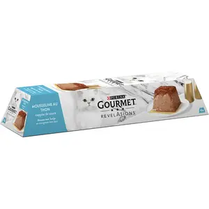 Comparateur de prix : PURINA GOURMET  REVELATIONS  Mousseline au Thon nappée de sauce - 4 x 57 g