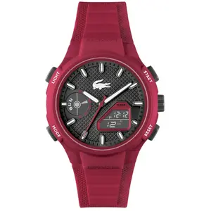 Montre Homme Lacoste LC33 - 2011368 Bracelet Silicone Rouge pas cher