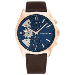 Montre Homme Tommy Hilfiger Baker - 1710645 Bracelet Cuir Marron pas cher