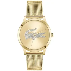 Lacoste Montre Femme Lacoste Crocodelle - 2001470 Bracelet Acier Doré pas cher