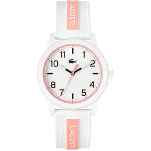Montre femme  Lacoste Montres TEEN/RIDER 2020143 - Bracelet Silicone Blanc pas cher