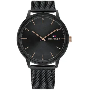 Montre homme Tommy Hilfiger Montres HENDRIX - 1791845 Bracelet Acier Noir pas cher