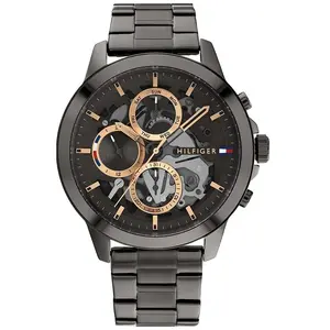 Comparateur de prix : Montre Chronographe - Tommy Hilfiger - 1710479 - Acier - Gris - Étanchéité 5 ATM