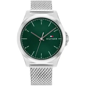 Tommy Hilfiger Montre Tommy Hilfiger Norris Acier Milanais Cadran Vert pas cher