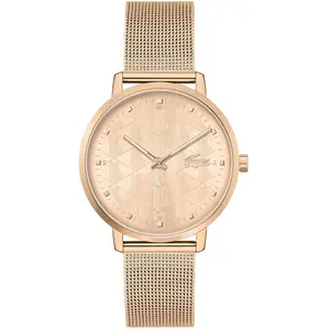 Montre Femme Lacoste Crocorigin 2001287 - Bracelet Acier Doré rose pas cher