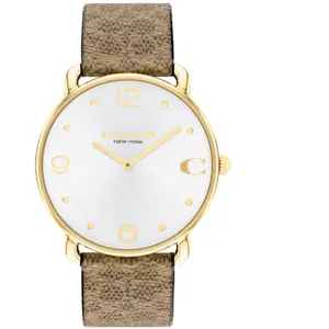 Montre Femme Coach Elliot - 14504205 Bracelet Cuir Marron pas cher