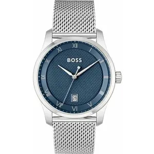 Montre En Maille D'Acier Inoxydable - BOSS - Homme - Gris pas cher