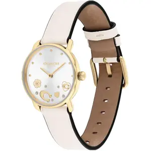 Montre Femme Coach Elliot - 14504305 Bracelet Cuir Blanc pas cher
