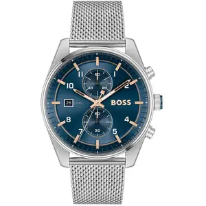 Montre Homme Boss Skytraveller - 1514149 Bracelet Acier Argent pas cher