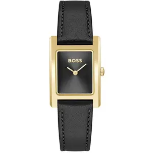 Boss Montre Femme Boss Lucy - 1502742 Bracelet Cuir Noir pas cher