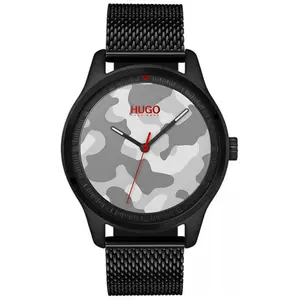 Montre Hugo 1530052 - Montre Maille Milanaise Noir Homme pas cher