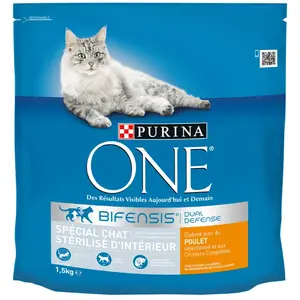 PURINA ONE Croquettes stérilisées chats d'intérieur 1,5 kg