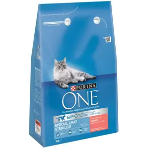 Purina - Croquettes pour Chat Stérilisé au Saumon et au Blé one 3KG pas cher