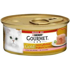Comparateur de prix : Gourmet Gold Coeur Souple Nourriture Humide pour Chats avec Saumon, 85 GR