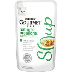 Purina 32x40g Mégapack Gourmet Soup poulet, légumes - Pâtée pour chat pas cher