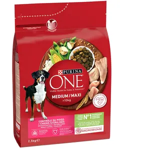 Comparateur de prix : PURINA ONE Medium/Maxi Contrôle du poids /Chiens stérilisés dinde, riz...