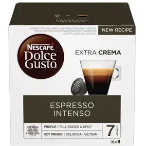 Comparateur de prix : Capsules de café NESCAFÉ® Dolce Gusto® Espresso Intenso, 16 pièces.