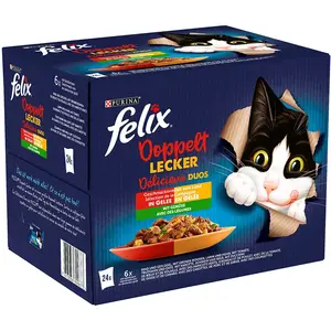 Felix Tendres Effilés Délicieux duos en gelée 24 x 85 g - sélection au... pas cher