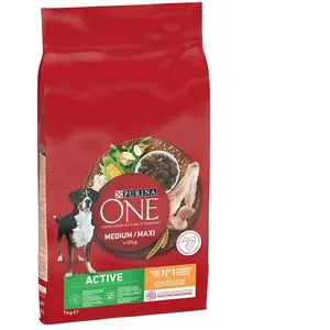 Comparateur de prix : Purina One Croquettes Chien Medium Maxi Active Au Poulet Et Riz 7kg