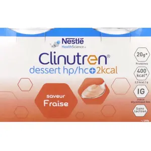 Comparateur de prix : Clinutren Dessert HP/HC+ Fraise 4 x 200g