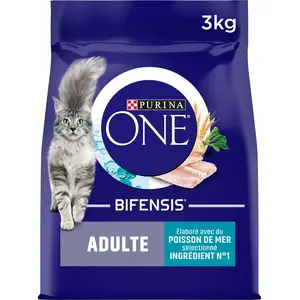 Croquettes chat adulte - Poisson de mer et Céréales complètes - 3kg pas cher