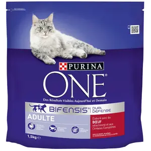 Croquettes chat adulte - Boeuf et Céréales complètes - 1.5kg
