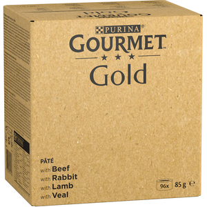 Comparateur de prix : 96x85g Jumbopack Gourmet Gold Les Mousselines: boeuf lapin agneau veau