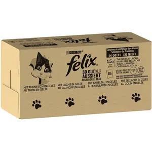 Comparateur de prix : Jumbopack Felix Tendres Effilés 120 x 85 g pour chat - thon, saumon, c...