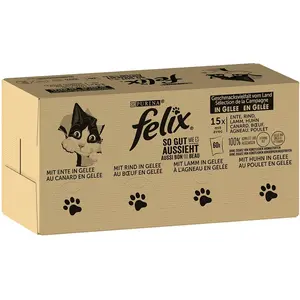 Comparateur de prix : 120x85g Jumbopack Felix Tendres Effilés boeuf, poulet, canard, agneau ...