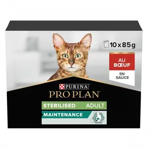 Comparateur de prix : PRO PLAN Multipack patee au boeuf - Pour chat sterilise - 10 x 85 g
