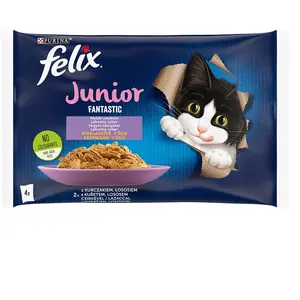 Felix Junior Fantastic 4 x 85 g pour chaton - saumon, poulet pas cher