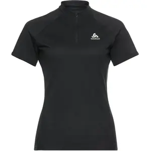 T-shirt Odlo Essential Trail Half Zip manche courte noir femme - L pas cher