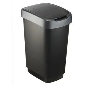 Comparateur de prix : SUNDIS Rotho Poubelle Twist 25 L à ouverture 2 positions noir et gris anthracite