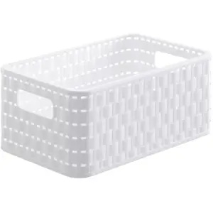 Rotho SUNDIS Panier Country A5 PM 6 L 28x18,5x12,6 cm blanc pas cher