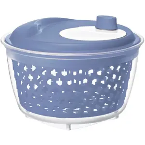 Comparateur de prix : Rotho Fresh Essoreuse à salade, Plastique (PP) sans BPA, bleu/transparent, 4.5l (25.0 x 25.0 x 16.5 cm)