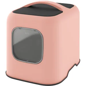 Comparateur de prix : ROTHO Maison toilette pour chat - 51 x 39 x 40 cm - Bac à litière - Rose