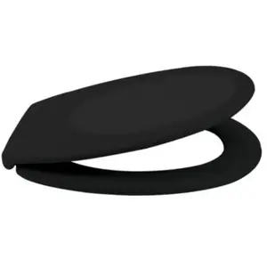 Comparateur de prix : SPIRELLA Abattant Wc Thermo Dur Neela Noir Mat - Charnières Abs Chromé