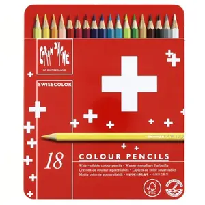 Comparateur de prix : Caran d'Ache Caran D'ache Crayons De Couleur Swisscolor En Étui Métal De 18
