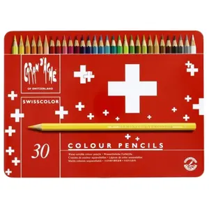 Comparateur de prix : CADA CARAN D ACHE Etui métal de 30 Crayons de couleur Swisscolor Assortis