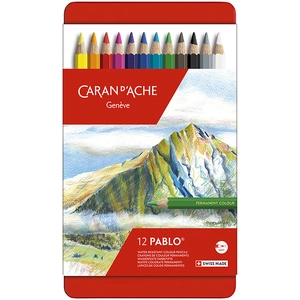 Comparateur de prix : Boîte métal de 12 crayons de couleurs Pablo® - Caran d'Ache