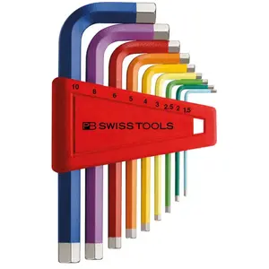 Comparateur de prix : Set Clé allen en support plastique 9-unités 15-10mm Rainbow Pb Swiss Tools