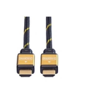 Comparateur de prix : Câble HDMI avec câble Ethernet SECOMP - Roline Gold - 7.5 m - Double blindage - Noir/Or