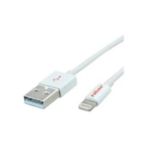 Comparateur de prix : Roline - Câble Lightning - Lightning mâle pour USB mâle - 15 cm - blindé - blanc - moulé