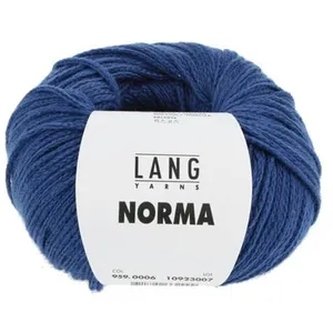 GENERIQUE Pelote de coton à tricoter Norma - Lang Yarns(...) - 6 Bleu pas cher