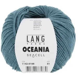 Pelote de Coton à crocheter et tricoter Oceania - Lang Yarns 188 Bleu ...