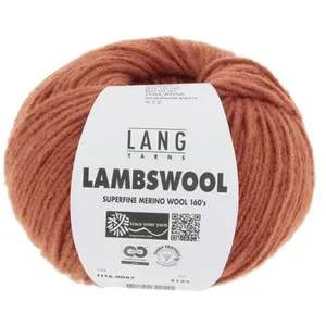 Pelote à tricoter 100% Laine Vierge LAMBSWOOL - Lang Yarns 0087 Marron... pas cher