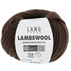 Pelote à tricoter 100% Laine Vierge LAMBSWOOL - Lang Yarns 0068 Marron... pas cher